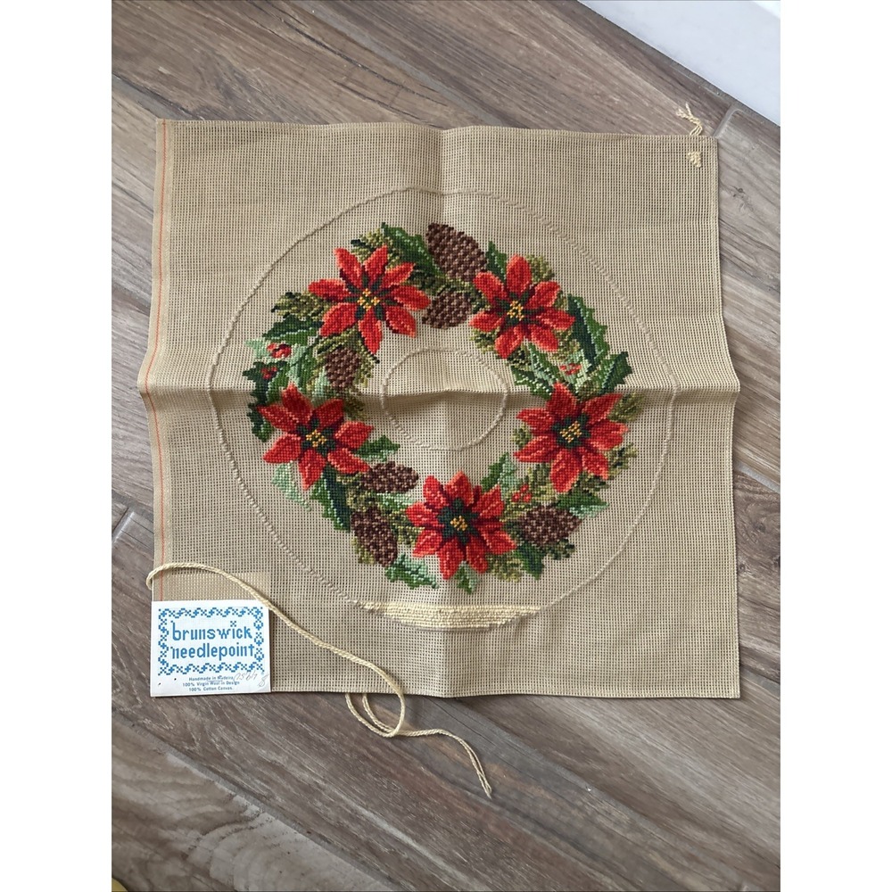 Yarn Brunswick Needle Point Kit Wreath Unfinished - Yarn Not Included 20" x 20"